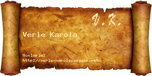 Verle Karola névjegykártya